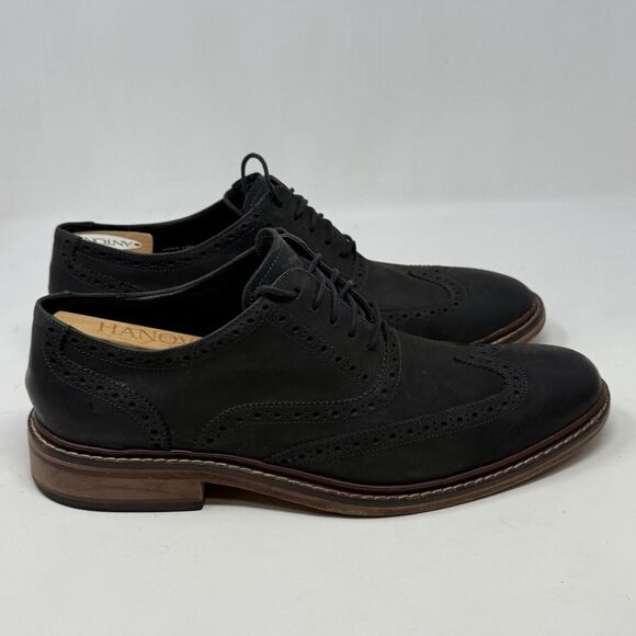 Cole Haan Colton Oxford Shoes Mens 11 Black Leather Wingtip Classic Dress Office pF3122_black_white_alt1 main image 4